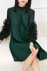 Luxury Pleated Tunic Dress