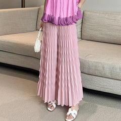 Premium Plisse Wide-Leg Pants