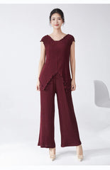 Japanese Pleated Tank & Pants Set - Truly Luxe