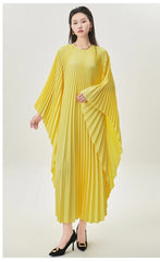 Luxury Plissé Cape Dress