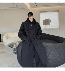 Men's Shoulder Padded Oversized Trench Coat | Luxury Streetwear