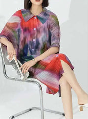 Luxury Plissé Blouse Dress