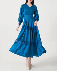 Luxury Fitted-Waist Plissé Dress