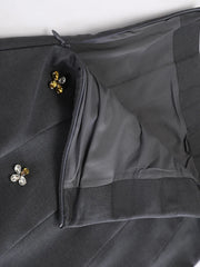 Luxury Crystal High-Waist Skirt