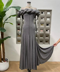 Luxury Braided Off-Shoulder Dress
