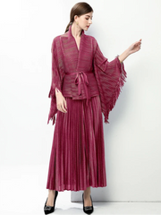 Luxury 2-Piece Pleats Skirt Set