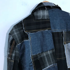 Men's Authentic Denim Patchwork Jacket Coat