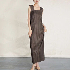 Plisse Stretch Sleeveless Dress Set