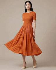 Luxury Pleated Flowy Travel Dress