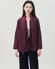 Luxe Cotton Pleated Jacket & Scarf