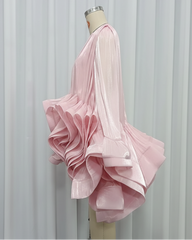 Luxury Ruffle High Low Dress