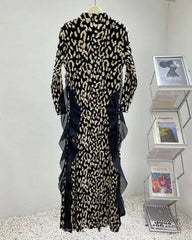 Luxury Leopard Plissé Dress