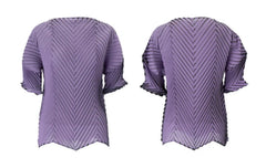 Truly Plissé Pleated 3/4 Sleeve Top