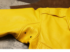 Men's Faux Leather Bomber Jacket