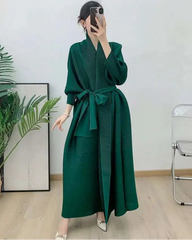 Luxury Plissé Longline Coat