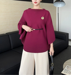 Luxurious Plissé Blouse Top