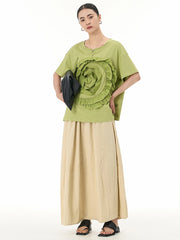 Luxe Ruffle Floral Appliqué Tee
