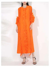 Textured Modern Pleated Dress