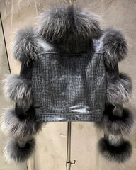 Couture Sheepskin & Fox Fur Coat