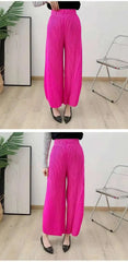 Travel Pleated Wide-Leg Pants