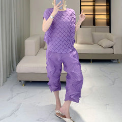 Luxe Pleated Crinkled 2-Piece Set