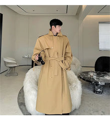 Men's Shoulder Padded Oversized Trench Coat | Luxury Streetwear