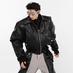 Men's Vegan Leather Moto Rider Jacket