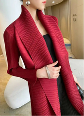 Luxury Open-Front Plisse Duster