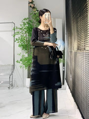 Luxury Plissé Tunic & Wide-Leg Pant