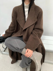Luxury Wool-Blend Long Coat