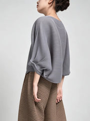 Batwing Pleated Blouse Top