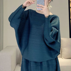 Modest Luxury Plissé Japanese Skirt Set