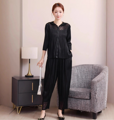 Luxury Pleats Harem Trousers Set