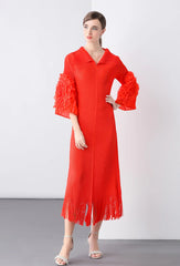 Luxury Cocktail Pleats Dress