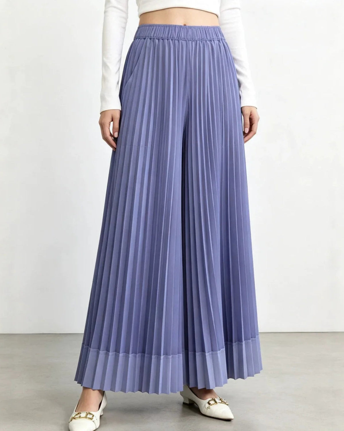 Signature Plissé Wide-Leg Trousers