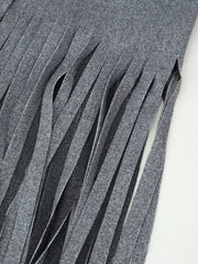 Wool-Blend Fringe Overcoat