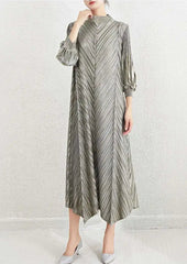 Luxe Formal Metallic Pleats Dress