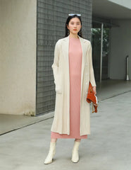 Truly Pleated Stretchy Long Coat