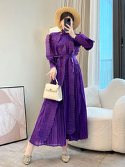 Luxury Modest Travel Pleats Dress