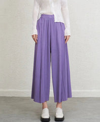 Wide-Leg Plissé Daily Trousers