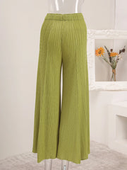 Luxe Wide-Leg Plisse Pants