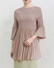 Luxury Pleats Flared-Cuff Top
