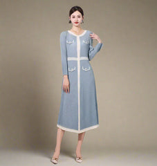 Luxury Pleated Office Dress