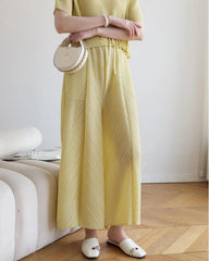 Luxury Plissé Palazzo Pants