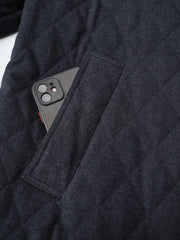 Quilted Collarless Jacket & Scarf