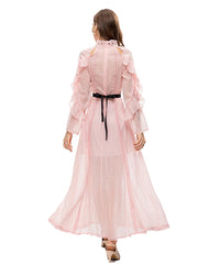 Women's Designer Pink Chiffon Dress