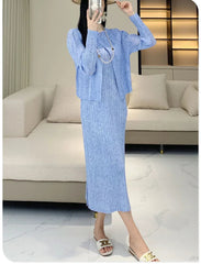Truly Pleated Cardigan & Dress Set