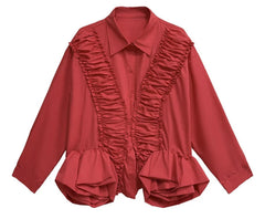Oversized Ruffle Blouse Top