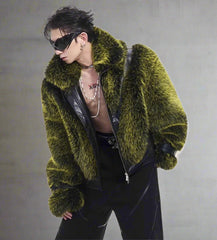 Men's Luxury Faux Fur Biker Jacket