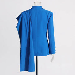 Luxury Draped Scarf Blazer